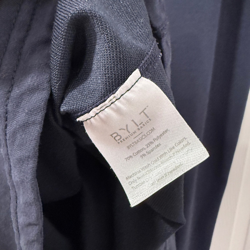 BYLT Premium Basics Navy Blue T Shirt L Lux Workout Tee Solid Short Sleeve Solid - Picture 7 of 7